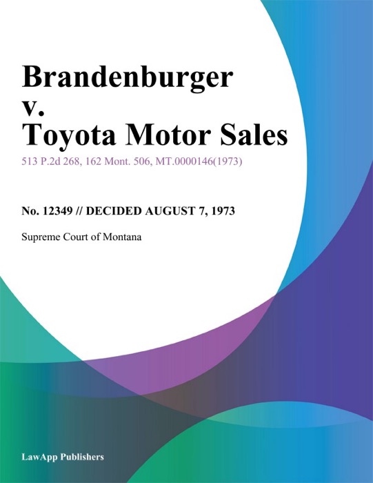 Brandenburger v. Toyota Motor Sales