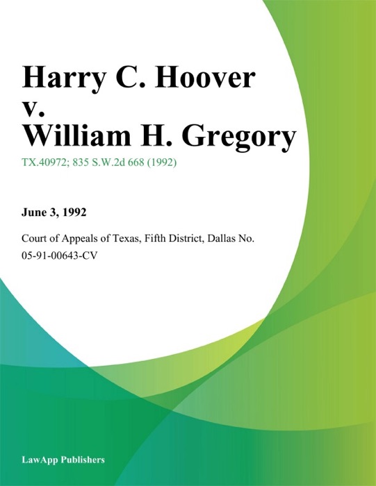 Harry C. Hoover v. William H. Gregory