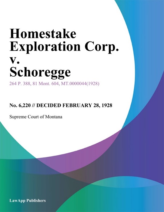 Homestake Exploration Corp. v. Schoregge