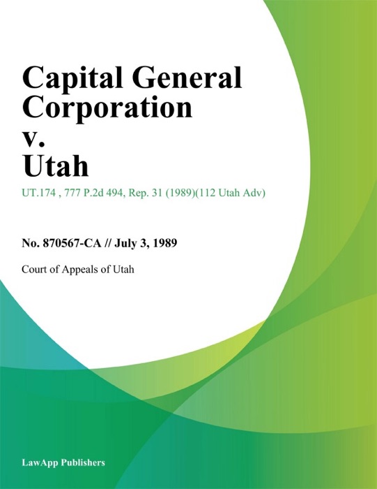 Capital General Corporation v. Utah