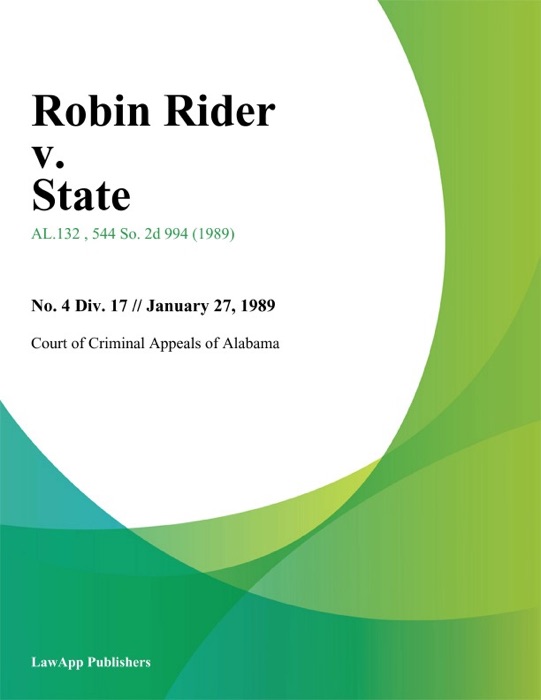 Robin Rider v. State