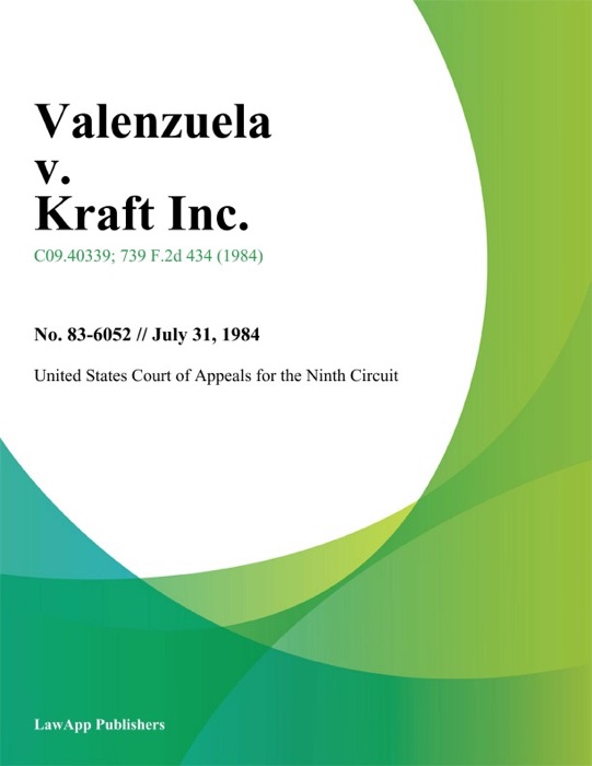 Valenzuela v. Kraft Inc.