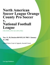 North American Soccer League Orange County Pro Soccer v. National Football League