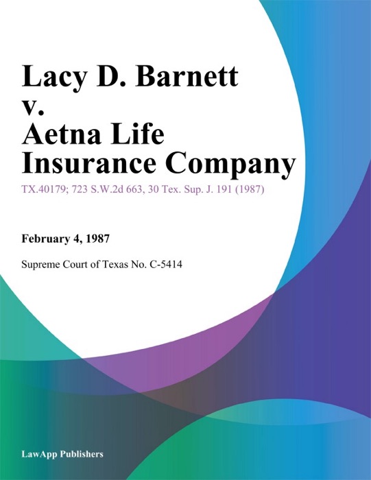 Lacy D. Barnett v. Aetna Life Insurance Company