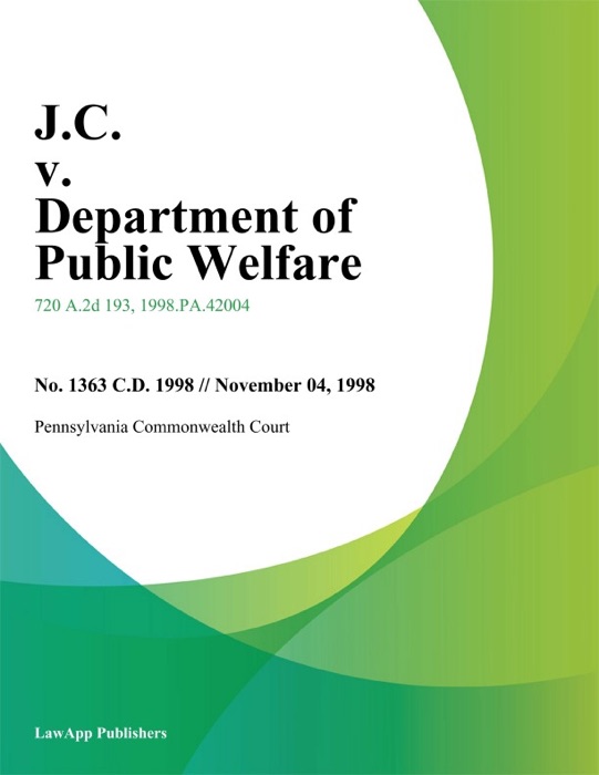 J.C. V. Department Of Public Welfare