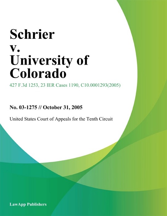 Schrier v. University of Colorado