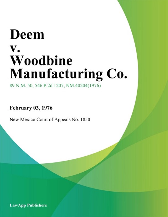 Deem v. Woodbine Manufacturing Co.