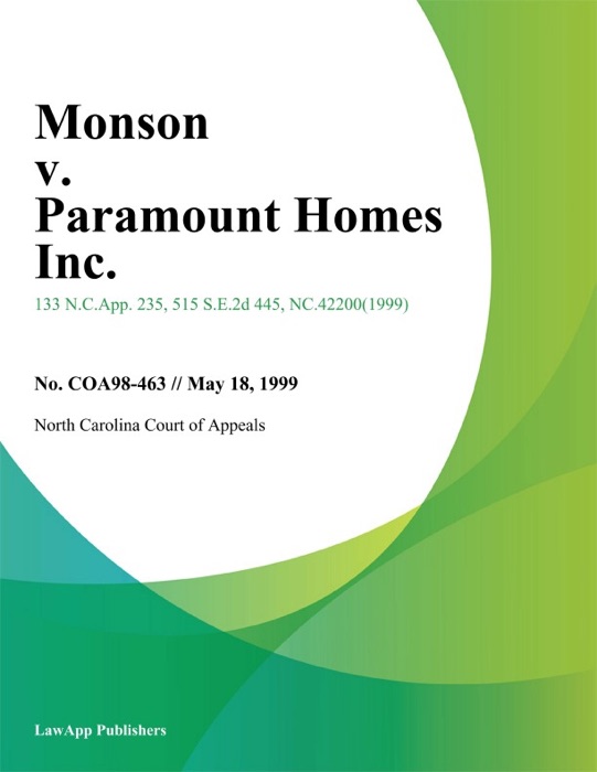 Monson v. Paramount Homes Inc.