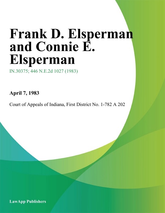 Frank D. Elsperman And Connie E. Elsperman