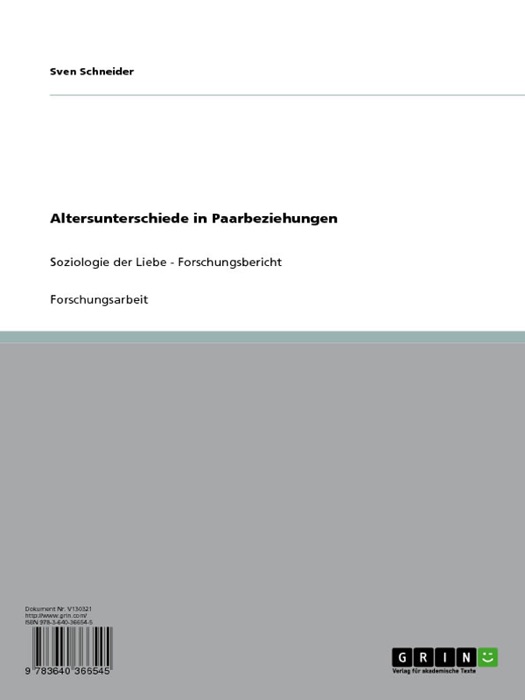 Altersunterschiede in Paarbeziehungen