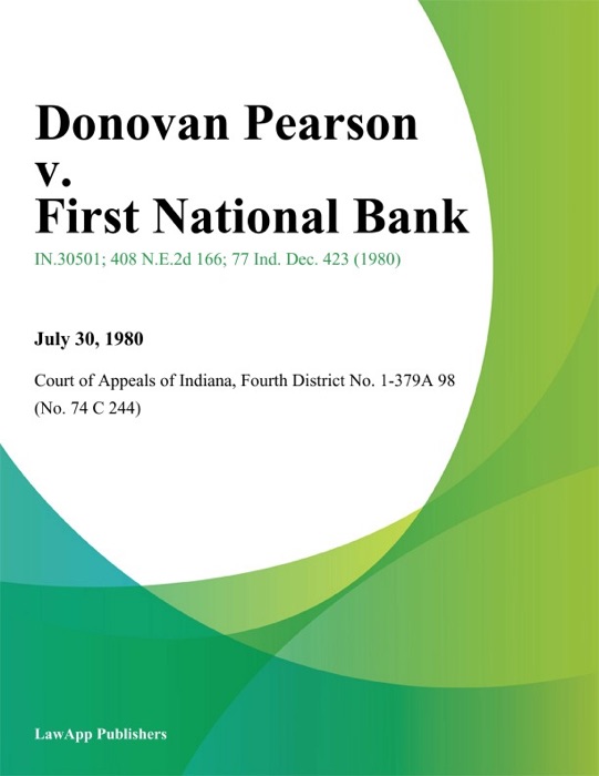 Donovan Pearson v. First National Bank
