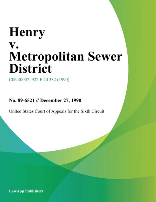 Henry V. Metropolitan Sewer District