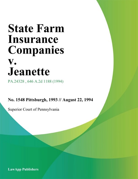 State Farm Insurance Companies v. Jeanette