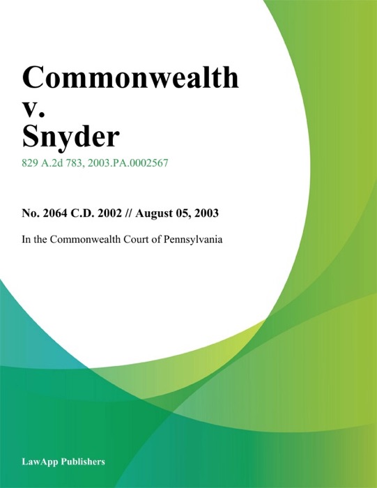 Commonwealth v. Snyder