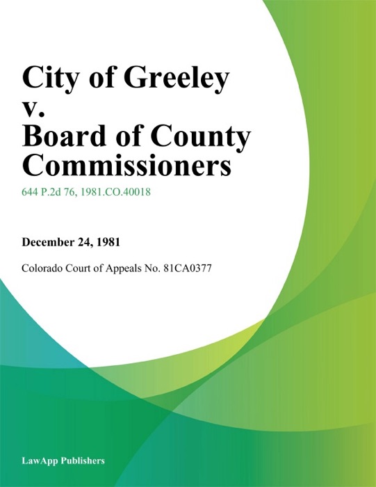 City of Greeley v. Board of County Commissioners