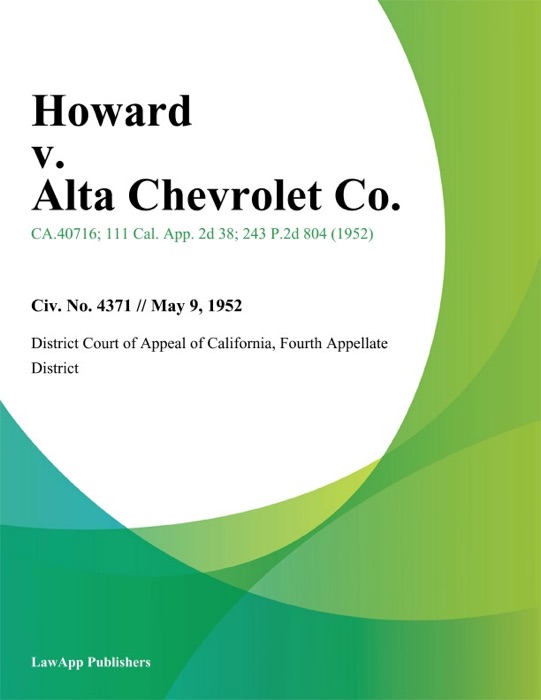 Howard v. Alta Chevrolet Co.