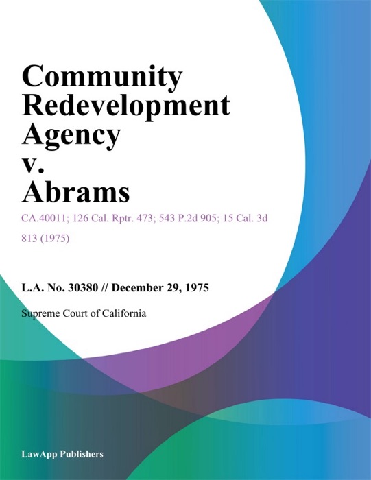 Community Redevelopment Agency v. Abrams