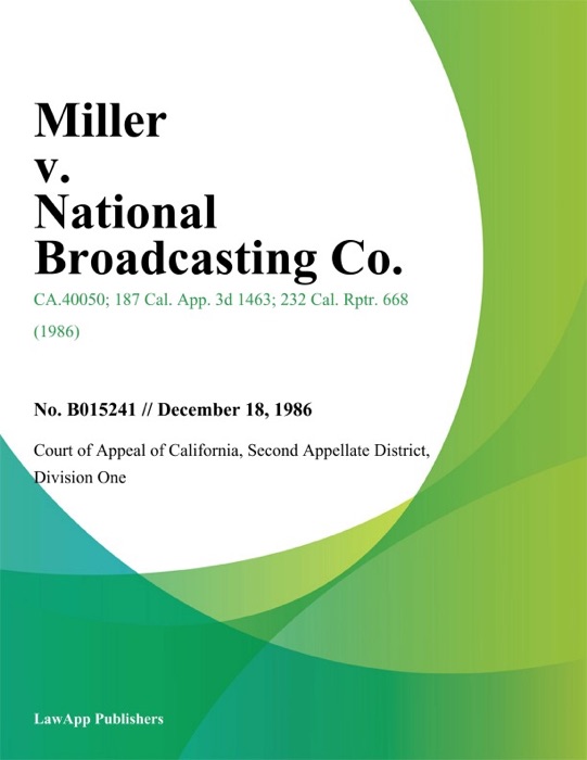 Miller V. National Broadcasting Co.