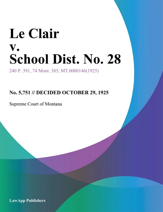 Le Clair v. School Dist. No. 28