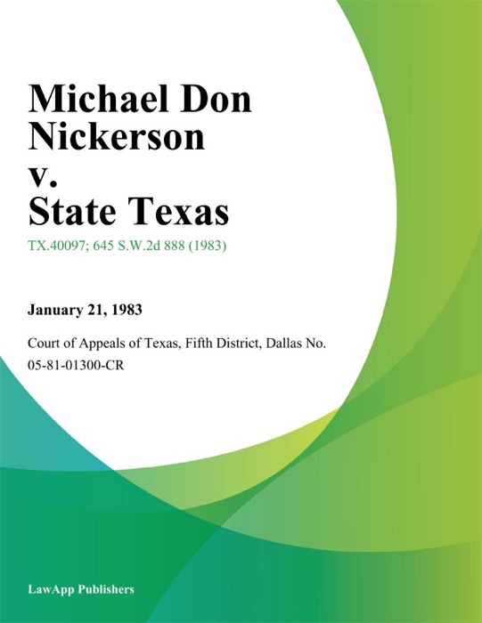 Michael Don Nickerson v. State Texas