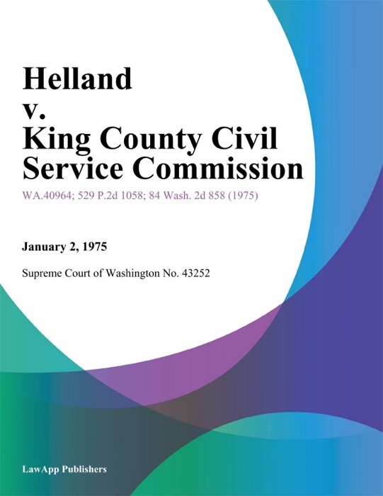 Helland V. King County Civil Service Commission