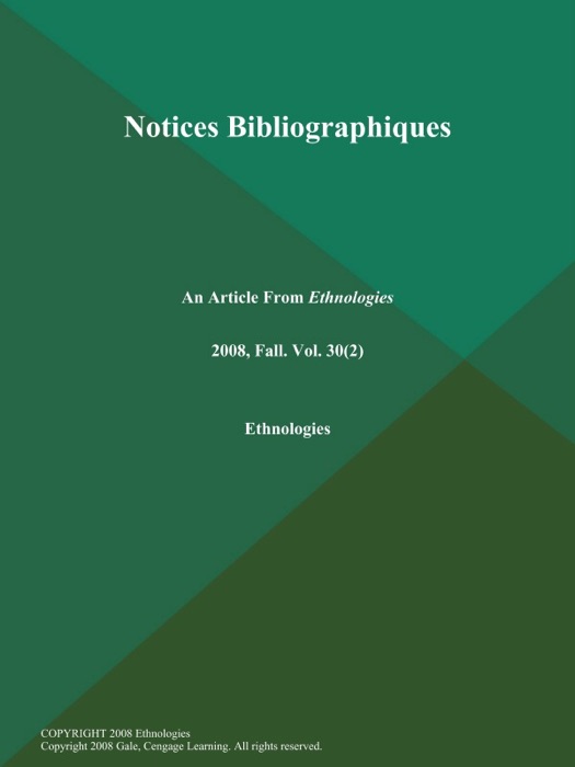 Notices Bibliographiques