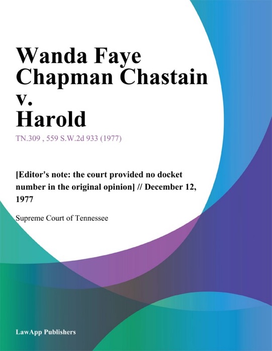 Wanda Faye Chapman Chastain v. Harold