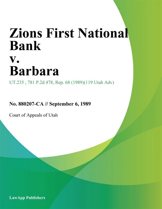 Zions First National Bank v. Barbara