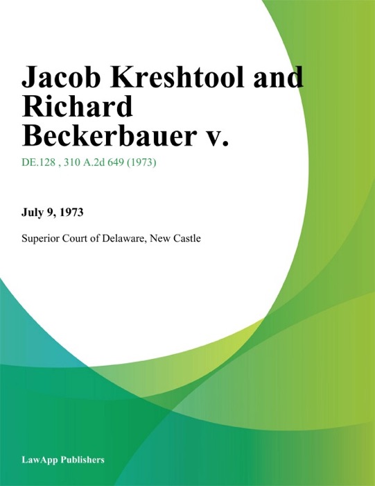 Jacob Kreshtool and Richard Beckerbauer v.
