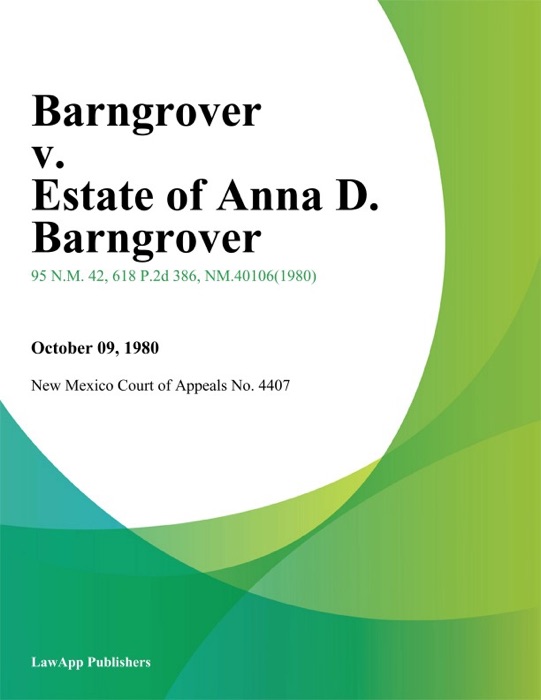 Barngrover v. Estate of Anna D. Barngrover