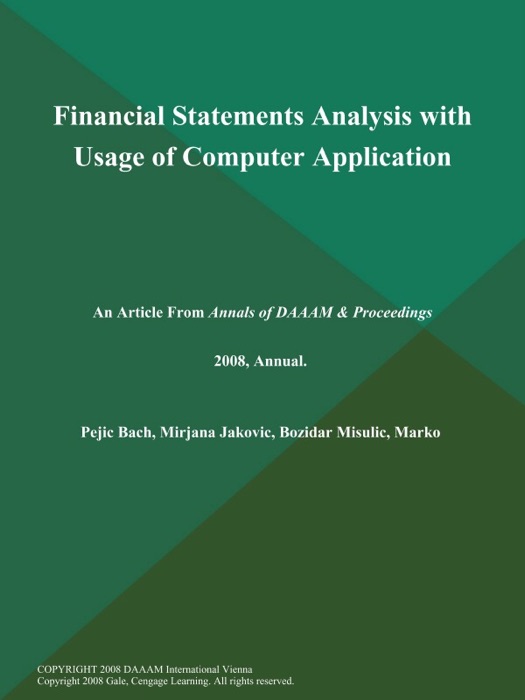 Financial Statements Analysis with Usage of Computer Application