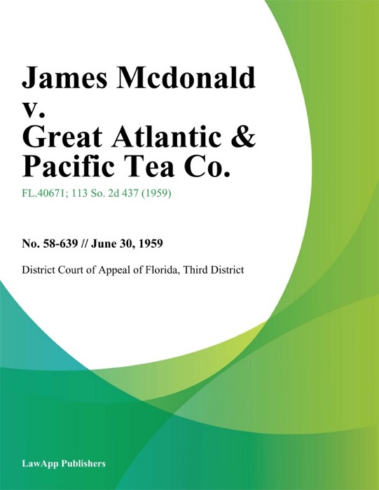 James Mcdonald v. Great Atlantic & Pacific Tea Co.