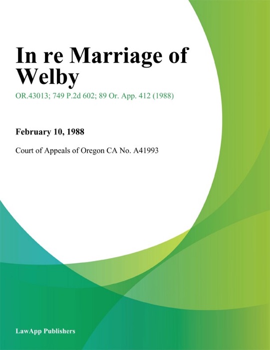 In Re Marriage of Welby