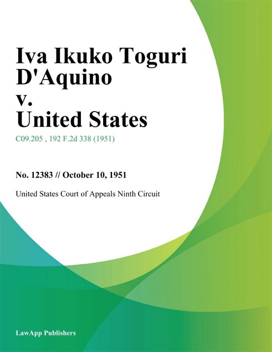 Iva Ikuko Toguri Daquino v. United States