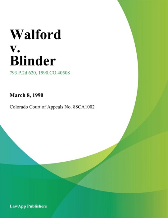 Walford V. Blinder
