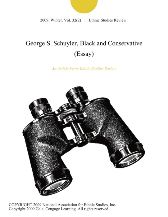 George S. Schuyler, Black and Conservative (Essay)