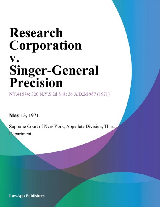 Research Corporation v. Singer-General Precision