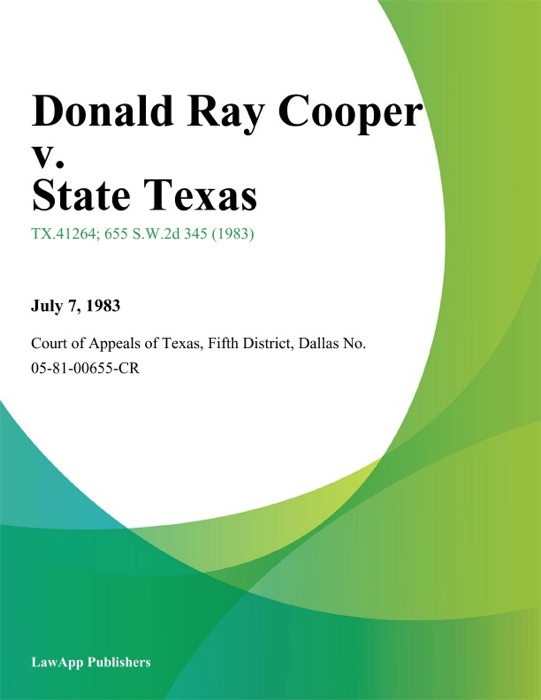 Donald Ray Cooper v. State Texas