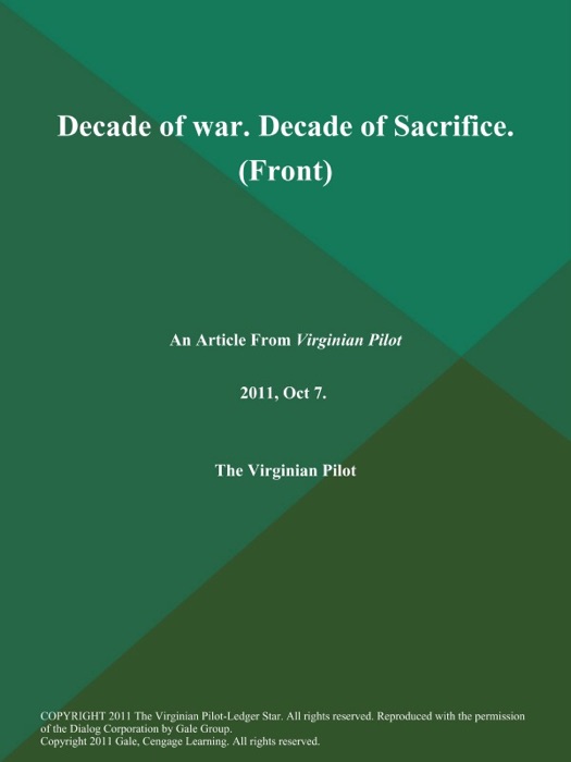Decade of war. Decade of Sacrifice (Front)