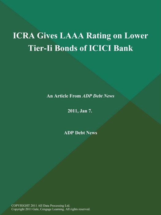 ICRA Gives LAAA Rating on Lower Tier-Ii Bonds of ICICI Bank