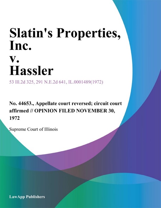 Slatin's Properties, Inc. v. Hassler