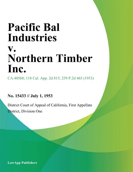 Pacific Bal Industries V. Northern Timber Inc.