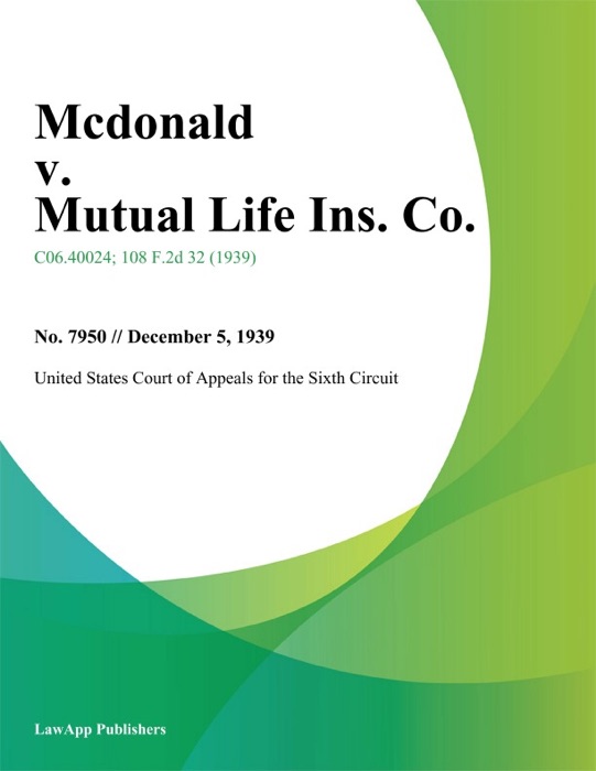 Mcdonald v. Mutual Life Ins. Co.