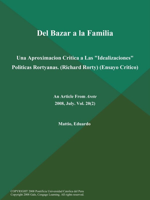 Del Bazar a la Familia: Una Aproximacion Critica a Las 