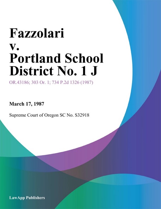Fazzolari V. Portland School District No. 1 J