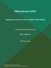Livres Couvertures de Sibirtelecom OJSC: Results of Activity for the 1st Half of 2010 (IFRS)