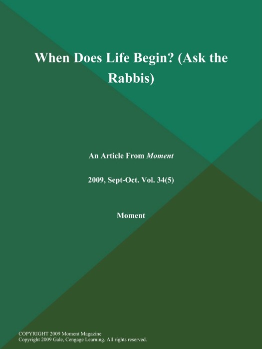 When Does Life Begin? (Ask the Rabbis)