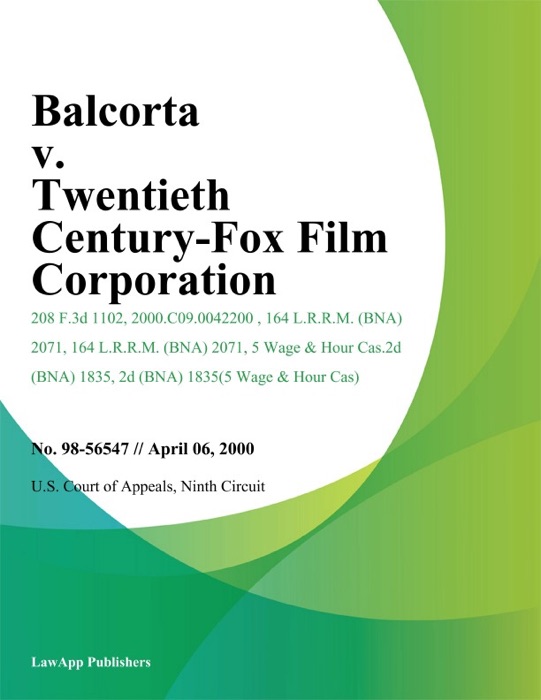 Balcorta v. Twentieth Century-Fox Film Corporation