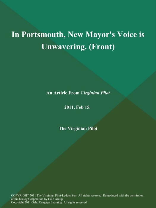 In Portsmouth, New Mayor's Voice is Unwavering (Front)