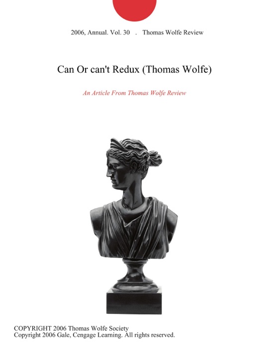 Can Or can't Redux (Thomas Wolfe)